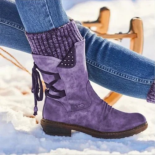 Bottes d'hiver pour femme à semelle plate
