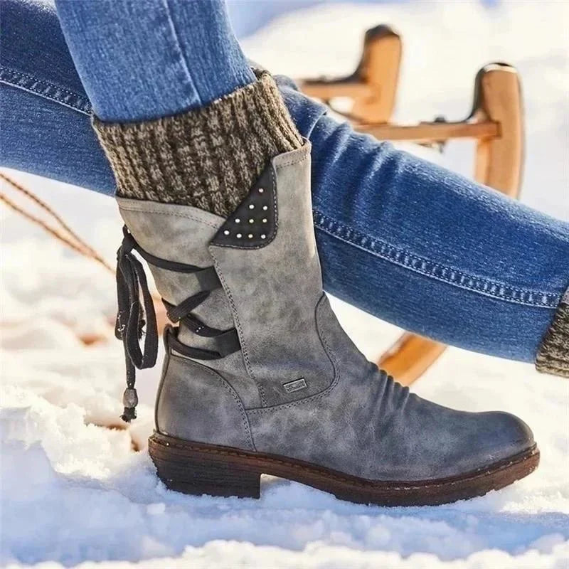Bottes d'hiver pour femme à semelle plate