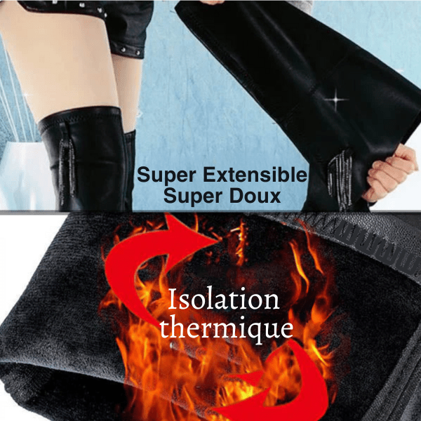 Schwarze Winterstiefel aus Leder