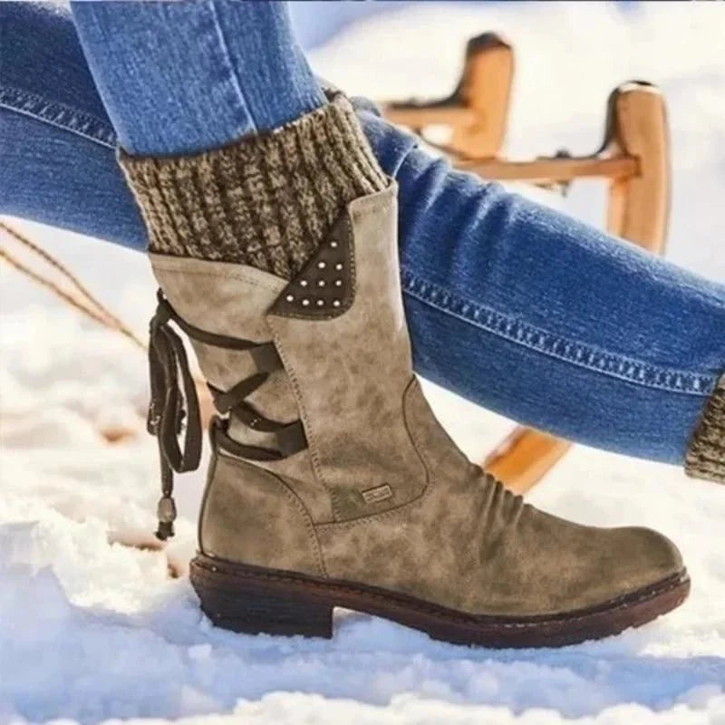 Bottes d'hiver pour femme à semelle plate