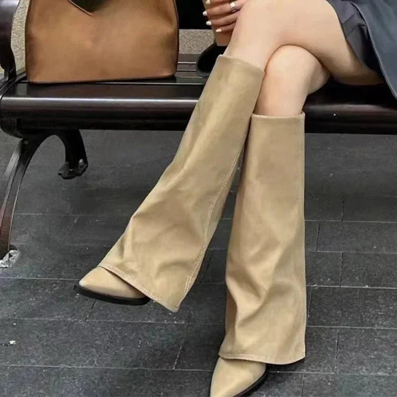 Bottes Santiags talons fins 7 cm en cuir