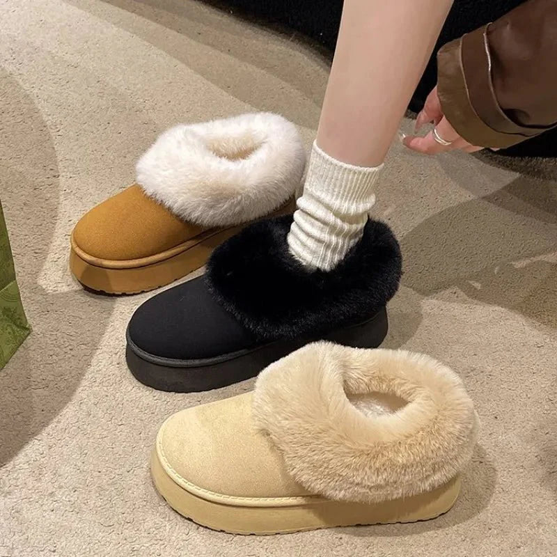 Chaussons doublés en daim pour l'hiver