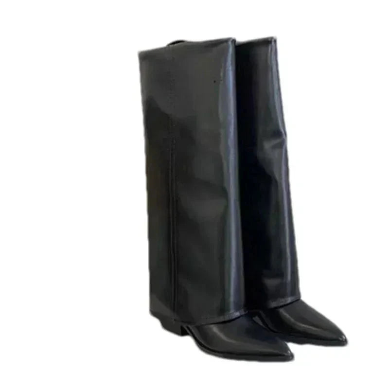 Bottes Santiags talons fins 7 cm en cuir