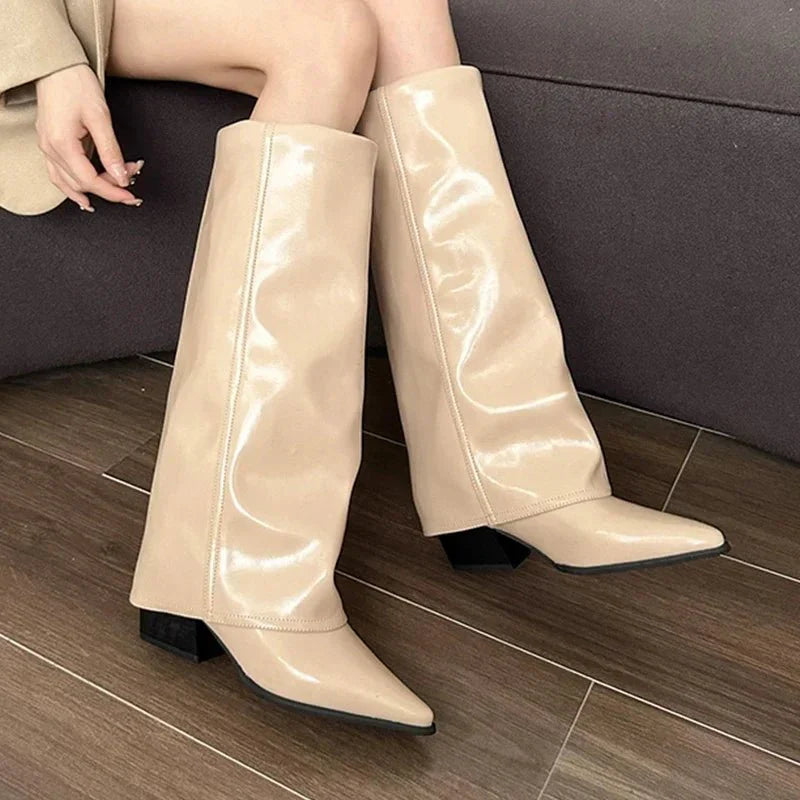 Bottes Santiags talons fins 7 cm en cuir