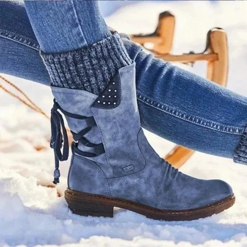 Bottes d'hiver pour femme à semelle plate