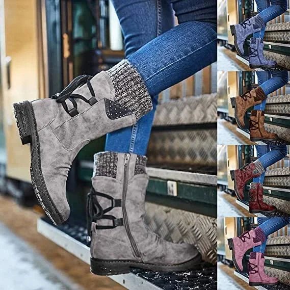 Bottes d'hiver pour femme à semelle plate