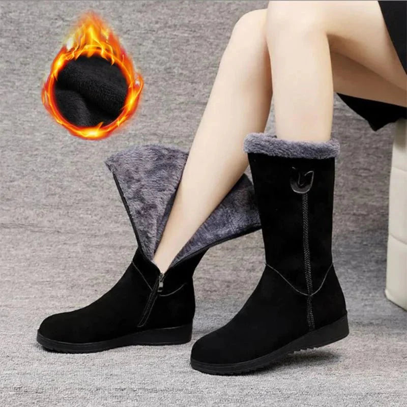 Bottines d'hiver en velours pour femmes