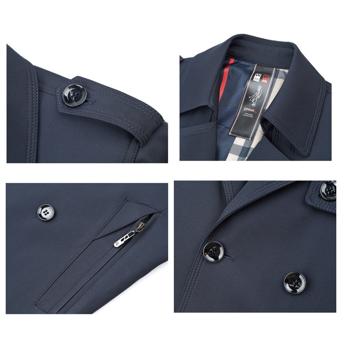 VEGIRO | Veste Coupe-Vent Double Boutonnée pour Hommes
