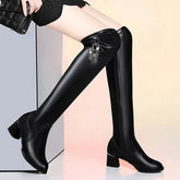 Bottes d'hiver en cuir noir