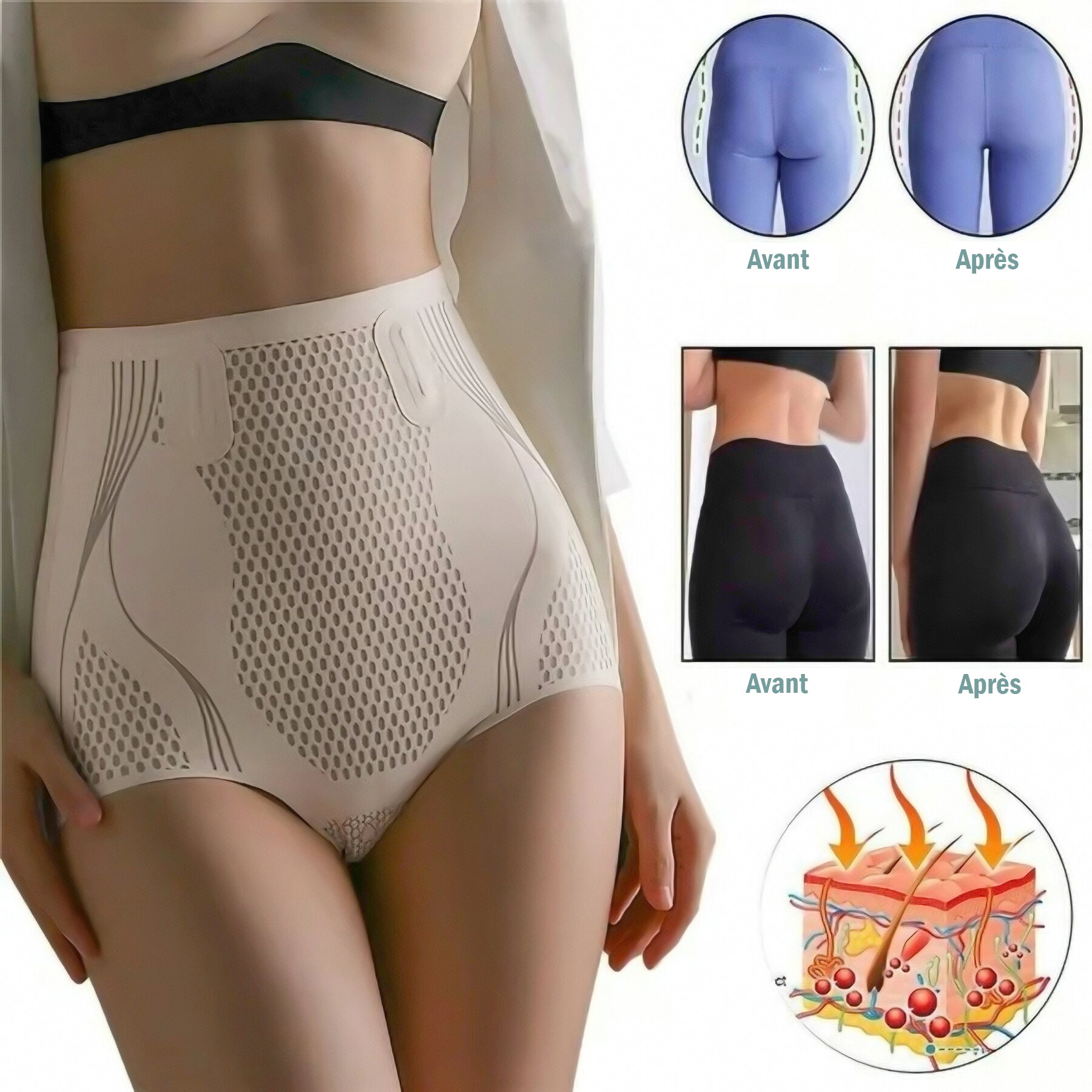 SOUS VÊTEMENTS DE MODELAGE RÉPARATEURS EN FIBRE IONIQUE