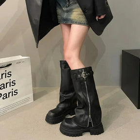 Bottes Biker à plateforme pour femmes