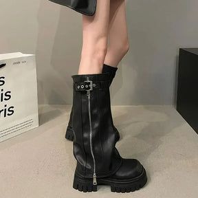 Bottes Biker à plateforme pour femmes