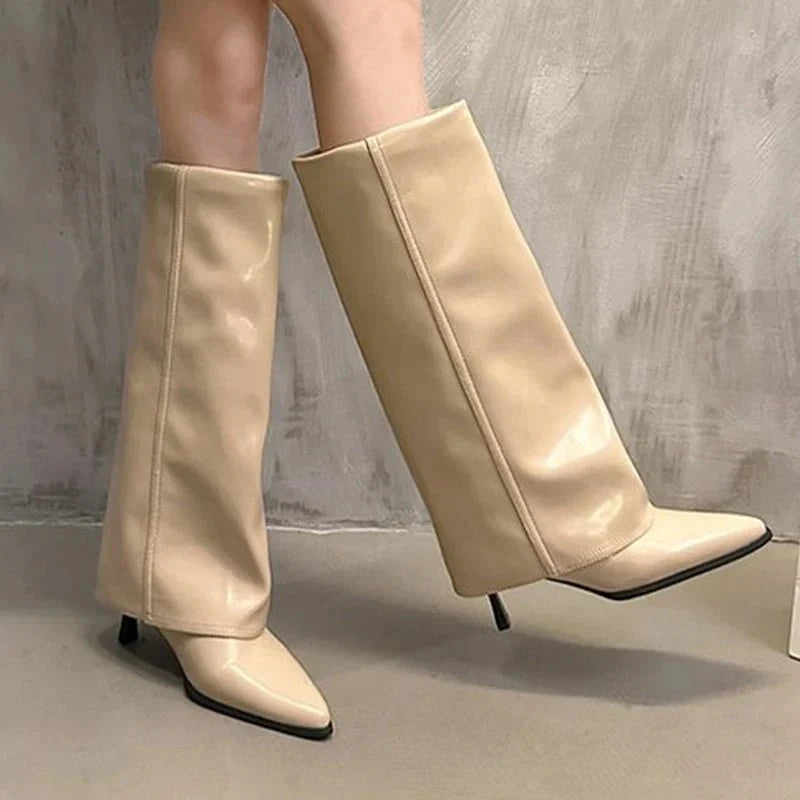 Bottes Santiags talons fins 7 cm en cuir