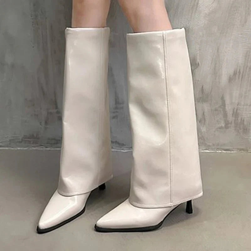 Bottes Santiags talons fins 7 cm en cuir