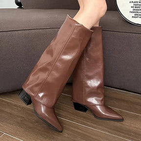 Bottes Santiags talons fins 7 cm en cuir
