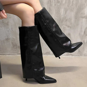 Bottes Santiags talons fins 7 cm en cuir