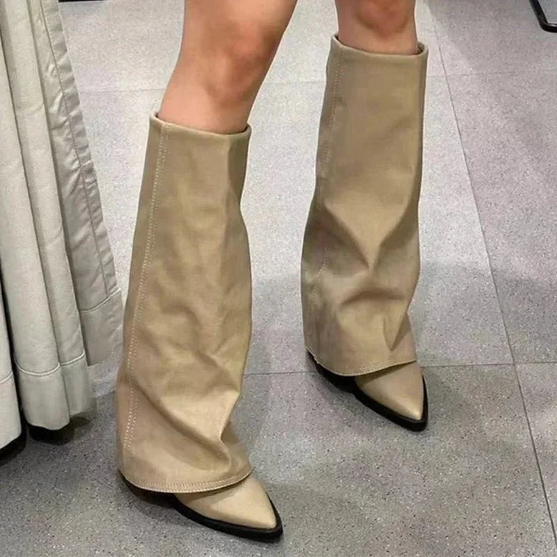 Bottes Santiags talons fins 7 cm en cuir