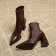 Bottines en cuir à Talons 8cm Bout Pointu