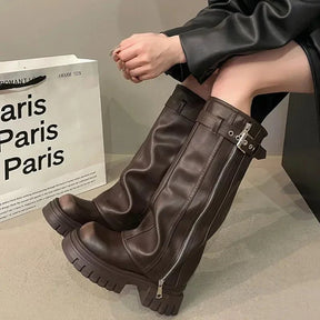 Bottes Biker à plateforme pour femmes