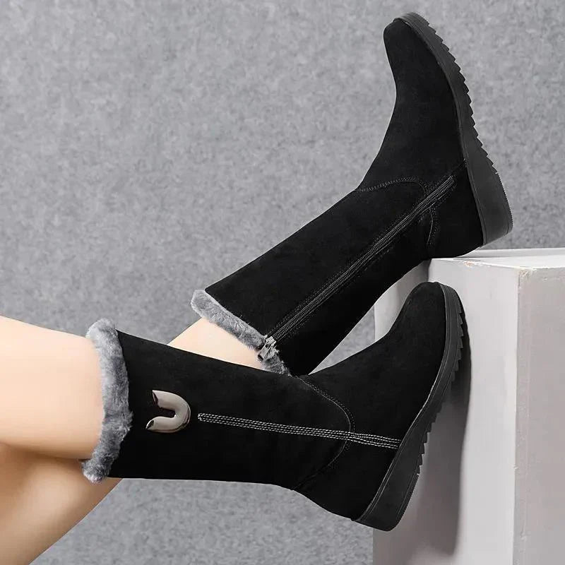 Bottines d'hiver en velours pour femmes