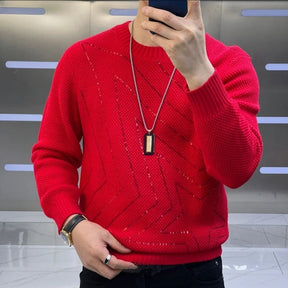VEGIRO | Pull chaud à paillettes à col rond pour hommes